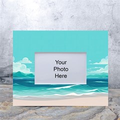 Ai Generated Ocean Waves Sea Water Anime White Tabletop Photo Frame 4 x6  by Pakemis
