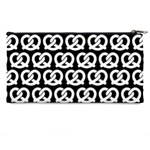 Black And White Pretzel Illustrations Pattern Pencil Case Back