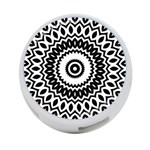 Circular Concentric Radial Symmetry Abstract 4-Port USB Hub (One Side) Front