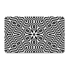 Pattern Wave Symmetry Monochrome Abstract Magnet (rectangular) by Jancukart