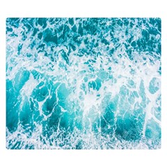 Tropical Blue Ocean Wave Two Sides Premium Plush Fleece Blanket (small)