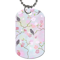 Birds Blossom Seamless Pattern Dog Tag (one Side)