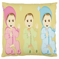 Happy 01 Large Premium Plush Fleece Cushion Case (one Side)
