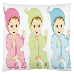 Happy Large Premium Plush Fleece Cushion Case (one Side)