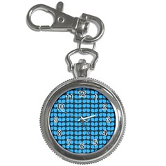 Blue Gray Leaf Pattern Key Chain Watches