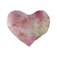 Pink-010 Standard 16  Premium Flano Heart Shape Cushions