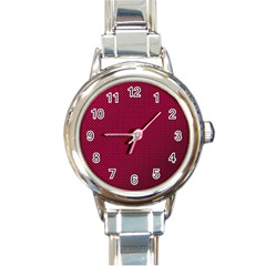 Red Round Italian Charm Watch
