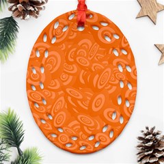 Orange-ellipse Oval Filigree Ornament (two Sides)