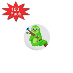 Sloth Branch Cartoon Fantasy 1  Mini Buttons (100 Pack)  by Semog4
