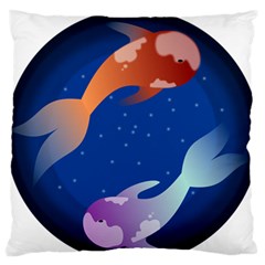 Koi Fish Carp Water Nature Animal Large Premium Plush Fleece Cushion Case (two Sides) by Semog4