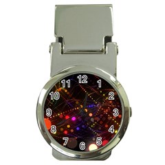 Abstract Light Star Design Laser Light Emitting Diode Money Clip Watches