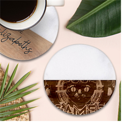 Gamer Life Classic Marble Wood Coaster (round) 