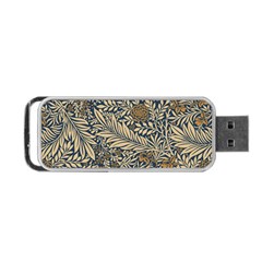 Brown Vintage Background Vintage Floral Pattern Brown Portable Usb Flash (two Sides) by Semog4