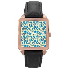 Rose-blue Rose Gold Leather Watch 