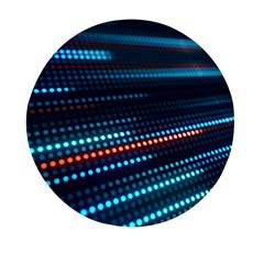 Orange Blue Dot Dots Lines Abstract Abstract Digital Art Mini Round Pill Box (pack Of 5)