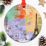 Scrapbook Paris Vintage France Ornament (Round) Front