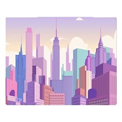 New York Skyline Cityscape Nyc New York City Two Sides Premium Plush Fleece Blanket (large) by Jancukart