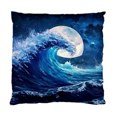 Tsunami Waves Ocean Sea Nautical Nature Water Moon Standard Cushion Case (two Sides) by Jancukart