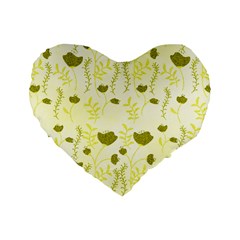 Yellow Classy Tulips  Standard 16  Premium Flano Heart Shape Cushions by ConteMonfrey