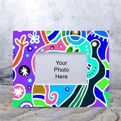 Crazy Pop Art - Doodle Hearts   White Tabletop Photo Frame 4 x6 
