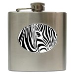 Animal Cute Pattern Art Zebra Hip Flask (6 oz) Front