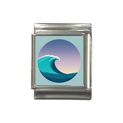 Tsunami Tidal Wave Wave Minimalist Ocean Sea 4 Italian Charm (13mm) by Wegoenart