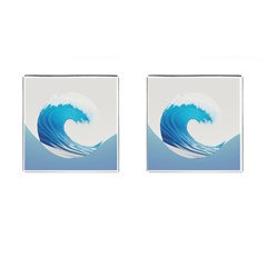 Wave Tsunami Tidal Wave Ocean Sea Water Cufflinks (square) by Wegoenart