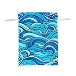 Pattern Ocean Waves Blue Nature Sea Abstract Lightweight Drawstring Pouch (S) Back