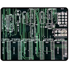 Printed Circuit Board Circuits Fleece Blanket (medium) by Celenk