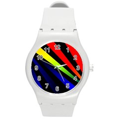 Graphic Design Computer Graphics Round Plastic Sport Watch (m)