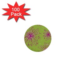 Dandelion Flower Background Nature Flora Drawing 1  Mini Buttons (100 Pack)  by Uceng