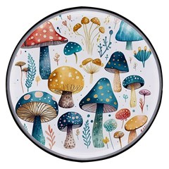 Mushroom Forest Fantasy Flower Nature Wireless Fast Charger(black)