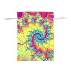 Fractal Spiral Abstract Background Vortex Yellow Lightweight Drawstring Pouch (l) by Uceng