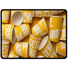 Yellow-cups Fleece Blanket (large)