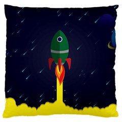 Rocket Halftone Astrology Astronaut Standard Premium Plush Fleece Cushion Case (two Sides) by Salman4z
