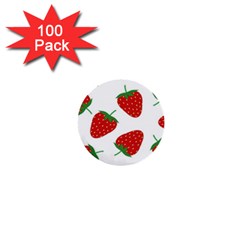 Seamless Pattern Fresh Strawberry 1  Mini Buttons (100 Pack) 