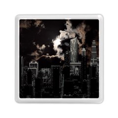 City Night Moon Skyline Skyscraper Memory Card Reader (square) by Salman4z