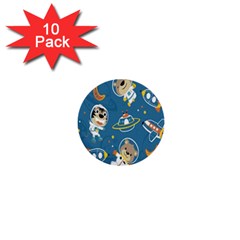 Seamless-pattern-funny-astronaut-outer-space-transportation 1  Mini Buttons (10 Pack)  by Salman4z