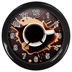 Coffee Cafe Espresso Drink Beverage Wall Clock (black)