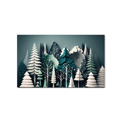 Forest Papercraft Trees Background Sticker (rectangular)
