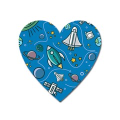 About-space-seamless-pattern Heart Magnet by Salman4z