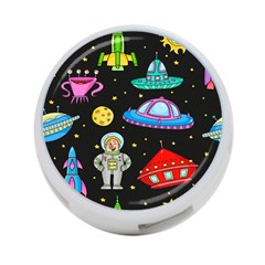 Seamless-pattern-with-space-objects-ufo-rockets-aliens-hand-drawn-elements-space 4-port Usb Hub (two Sides) by Salman4z