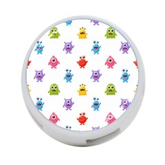 Seamless-pattern-cute-funny-monster-cartoon-isolated-white-background 4-port Usb Hub (two Sides) by Salman4z