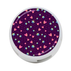 Colorful-stars-hearts-seamless-vector-pattern 4-port Usb Hub (one Side)