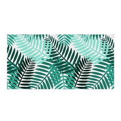 Background Pattern Texture Leaves Design Wallpaper Satin Wrap 35  X 70 