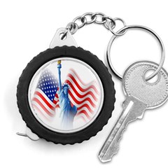 Statue Of Liberty And Usa Flag Art Measuring Tape by danenraven