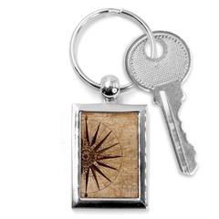 Compass Map Nautical Antique Key Chain (rectangle)