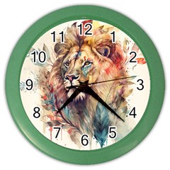 Lion Africa African Art Color Wall Clock