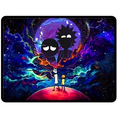 Cartoon Parody In Outer Space Fleece Blanket (large) by Mog4mog4