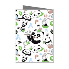 Giant Panda Bear Pattern Mini Greeting Cards (pkg Of 8) by Bakwanart